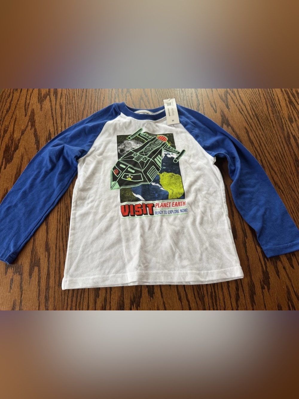 NWT Boys Size 5 Garanimals Rocket Space raglan Long Sleeve Tee Shirt Tshirt